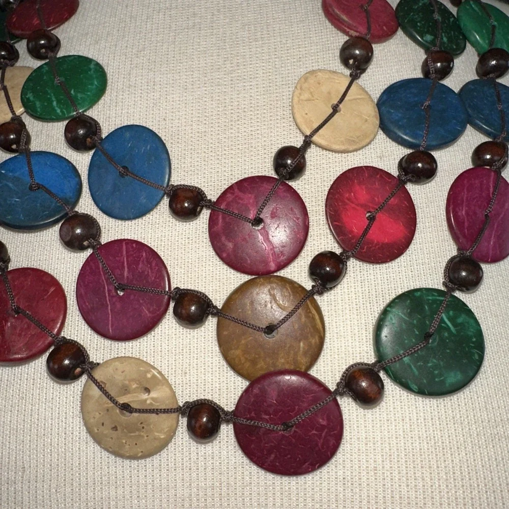 Wooden Bead Necklace Statement Boho Beaded Necklace
